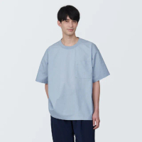 【MUJI 無印良品】男棉混聚酯纖維涼感圓領布帛短袖T恤(共6色)