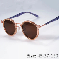 Vintage Fashion Oval Holly Design Titanium Tavat Sunglasses Import Acetate High Quality UV400 Polarized Women Man Eyeglasses