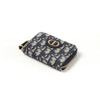 Dompet CHRISTIAN DIOR MONTAIGNE 30 SMALL OBLIQUE BEIGE ZIP CARD WALLET 100% ORIGINAL 11X8CM