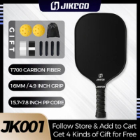 JIKEGO Carbon Fiber Pickleball Paddle Set 16mm Racquet Pickle Ball Racket Professional Lead Tape Cover CFS Control