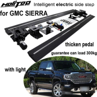 Car electric side step nerf bar running board for GMC SIERRA 2017-2023,Intelligent scalable/thicken durable pedals,load 300kgs.