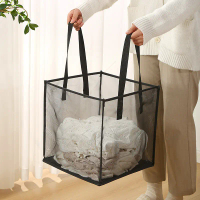 Mesh laundry basket for dirty clothes, large multi-purpose laundry basket for the bathroom, foldable