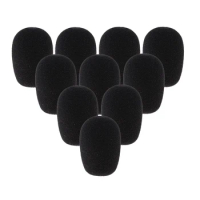 10 Pack Handheld Mini Condenser Microphone Foam Sponge Windshield Windscreen Mic Cover Black