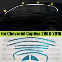 For Chevrolet Captiva 2008-2018 8pcs Stainless Car Window Strip Cover Trim car accsesories