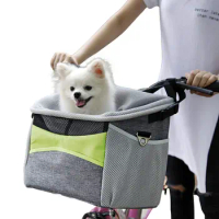 Pet Bicycle Bag Carrier Fold Bike Basket Seat Holder Cat Dog Backpack Travel Airline Transport Small Breathable Front Shoulder