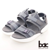 【bac】輕量化彈力厚底休閒涼鞋(灰色)