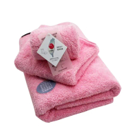 【MORINO】超細纖維素色方巾毛巾浴巾3入組(粉紅)