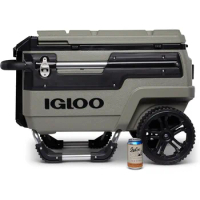 Igloo 70 Qt Premium Trailmate Wheeled Rolling Cooler, Olive Green