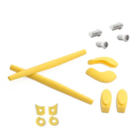 Millerswap Rubber Kit Temple Arm Ear Socks/Leg &amp; Nose Pad Nose Holder &amp; Screw-T6-4 Pieces Set for-Oakley Juliet - Yellow Kits