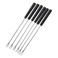 Metal Barbecue Skewers Roasting Stick Stainless Steel Chocolate Forks Barbecue Tools Kitchen Fondue Forks Roasting Forks