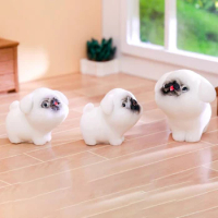 1 Pc Mini Cute Pug Dog Figurines Micro Landscape Ornaments Home Desktop Car Dashboard Decor