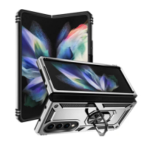 Fashion Ring Holder Cell Phone Case for Samsung Galaxy Z Fold 4 Fold4 Fold3 Fold 3 5G Kickstand Hard Protective Cover