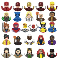 Hot Toys Marvel Building Blocks Iron Man Loki Gambit Magneto Action Mini Figures Assemble Bricks Toys Gifts