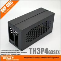 TH3P4G3 Thunderbolt3/4 GPU Dock Aluminum Case Metal Frame Housing BOX External Graphic Card eGPU w OLED Display Cooling Fans Kit
