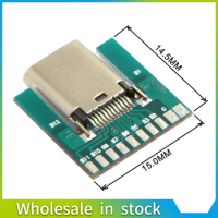 NEW USB 3.1 Type C Female Socket Connector Plug SMT Type With PC Board DIY 24pin Mar28