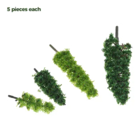 20pcs/set 4/5/7/9cm Mini Pine Trees Plastic Model Green Plants 1.57"-3.54" DIY Train Landscape Fairy Garden Realistic Bush Craft
