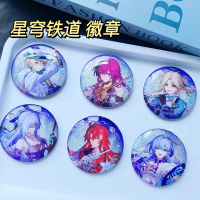 เข็มกลัดปุ่มสะท้อนแสงเกม, Honkai: Star Rail Robin Sunday, 75mm, ของสะสมคอสเพลย์, ของเล่นตกแต่งกระเป๋