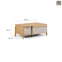 (Pre-order 3-7 วัน) SB Design Square ELLE DÉCOR - โต๊ะกลาง รุ่น JOLIE สีไม้ธรรมชาติ (104x60x40 ซม.)