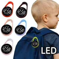 Jam Pocket Watch Digital LED Gantungan Kunci Waterproof Jam Saku Digital Portable Watch Keychain Put
