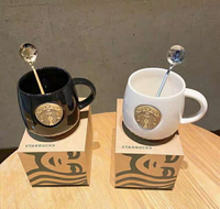 星巴克杯子高顏值馬克杯蓋勺男女大容量情侶保溫水杯陶瓷咖啡禮盒