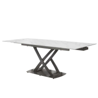 【文創集】瑪拉雅4.7尺可伸縮岩板機能性餐桌(140-200cm伸縮使用)
