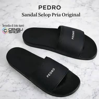 PEDRO SANDAL PRIA ORIGINAL ASLI ORI SENDAL SLIDE HITAM BLACK PM085 EU ​- 44