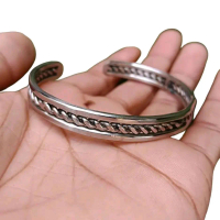 Gelang Baja Stainless Steel List 1 Coker Elegan Anti Karat & Anti Iritasi | Gelang Pria Baja Silver 