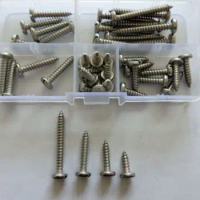 40pcs M4.8 Slotted Self-tapping Screws Round Head Sheet Metal Screw Pan Bolts