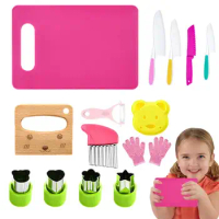 Kids Cooking Tools 15pcs Kitchen Cooking And Baking Knives Set Interactive Kids Toys Durable Cooking Tools For Boys Kids Girls