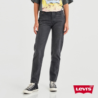 Levis 女款 501 81S 上寬下窄 高腰修身排釦小直筒牛仔長褲 / 精工黑灰水洗