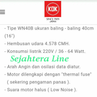 KDK Wall Fan Kipas 16\ Tempel Dinding Tali : WN40B"