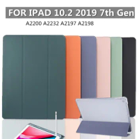 Case for Apple iPad 10.2 Case 2019 Tri-Fold Transparent back Smart Cover Funda for ipad 7th gen protect case With Pencil Holder