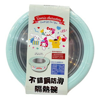 小禮堂 Sanrio大集合 304不鏽鋼防滑保鮮碗 720ml (藍禮物)