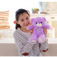 small cute teddy bear toy purple bear toy lanvender bear toy gift doll about 35cm 0146