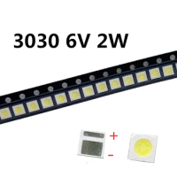 50Pcs TCL LED Backlight High Power 2W 3030 6V Current 200-250MA Color Temperature 15000-20000kl White TV Application