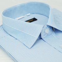 【金安德森】藍色變化領窄版長袖襯衫