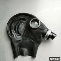 Latex hood natural latex all-inclusive closed headgear gas mask respirator rear zipper