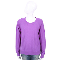 ALLUDE 喀什米爾坑條口袋細節紫色針織羊毛衫