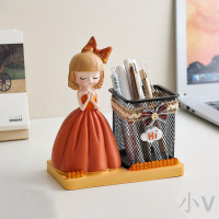可愛創意筆筒高級感擺件辦公室收納盒學生兒童女生禮物桌面裝飾品
