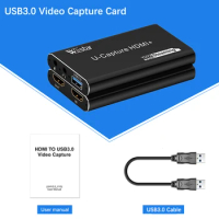 USB Video Capture HDMI Video Capture Card USB3.0 Audio Video Capture 1080P for TV PC PS4 Game Live Stream for Windows Linux Os X