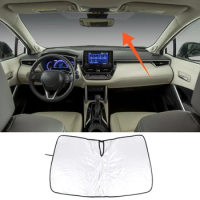 Car Memory Steel Ring Sun Shade Front Car Sunshade Cover For Toyota Corolla Cross 2024 Auto Interior Accessories