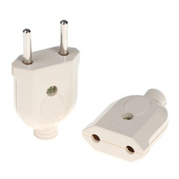 2 Pin EU Plug Male Female electronic Connector Socket Wiring Power Extension