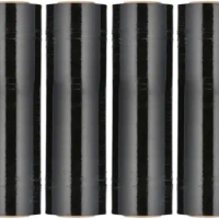 Black Stretch Wrap, 20 Inch x 5000 Feet, 63 Gauge, 1 Pack, Colored Plastic Cling, Machine Length Stretch Film Rolls