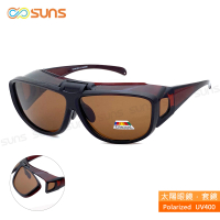 【SUNS】台灣製偏光太陽眼鏡 上翻式 茶框茶片 墨鏡 抗UV400/可套鏡(防眩光/遮陽)