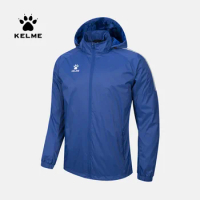 KELME Men's Sportswear Exercise Jacket Woman Hooded Windproof Jacket Joggers Football Running Training Zipper Jacket 3991555