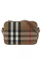 Burberry Large Check Canvas & Leather Camera Crossbody Bag in Brown 80844951