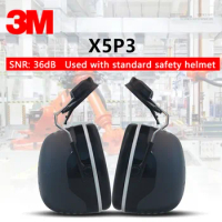 3M PELTOR Ear Defenders 36 dB Black Helmet Mounted attachment X5P3 Noise Cancelling Ear Muffs Hearing Protection Safety Earmuff