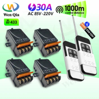 110V 220V 433Mhz Wireless Remote Control Switch,30A High Power RF Relay Module,1000m Remote,for Fan Light Pump Motorcycle DIY