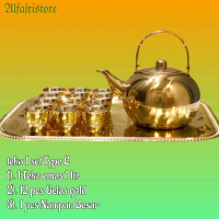 Teko Set Arab Teko Set Emas Stainless Steel teko set umroh haji umrah hajji hazi - Sajikan Air zam z