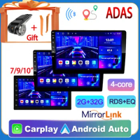 Universal 7"/9"/10" Car Radio Android 13 Carplay Auto Car GPS Navigation Radio Autoradio 2 Din Car Audio Multimedia Player ADAS